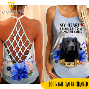 Personalized Labador Dog Criss-Cross Open Back Camisole Tank Top