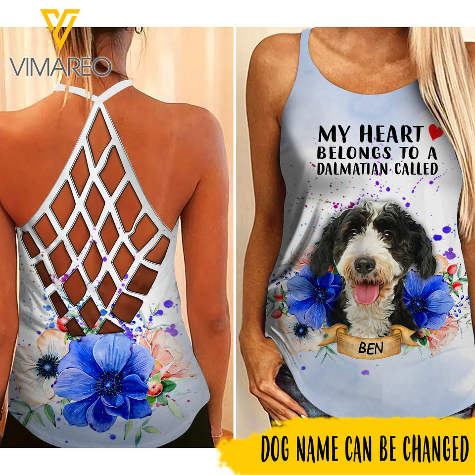 Personalized Miniature Schnauzer Dog Criss-Cross Open Back Camisole Tank Top