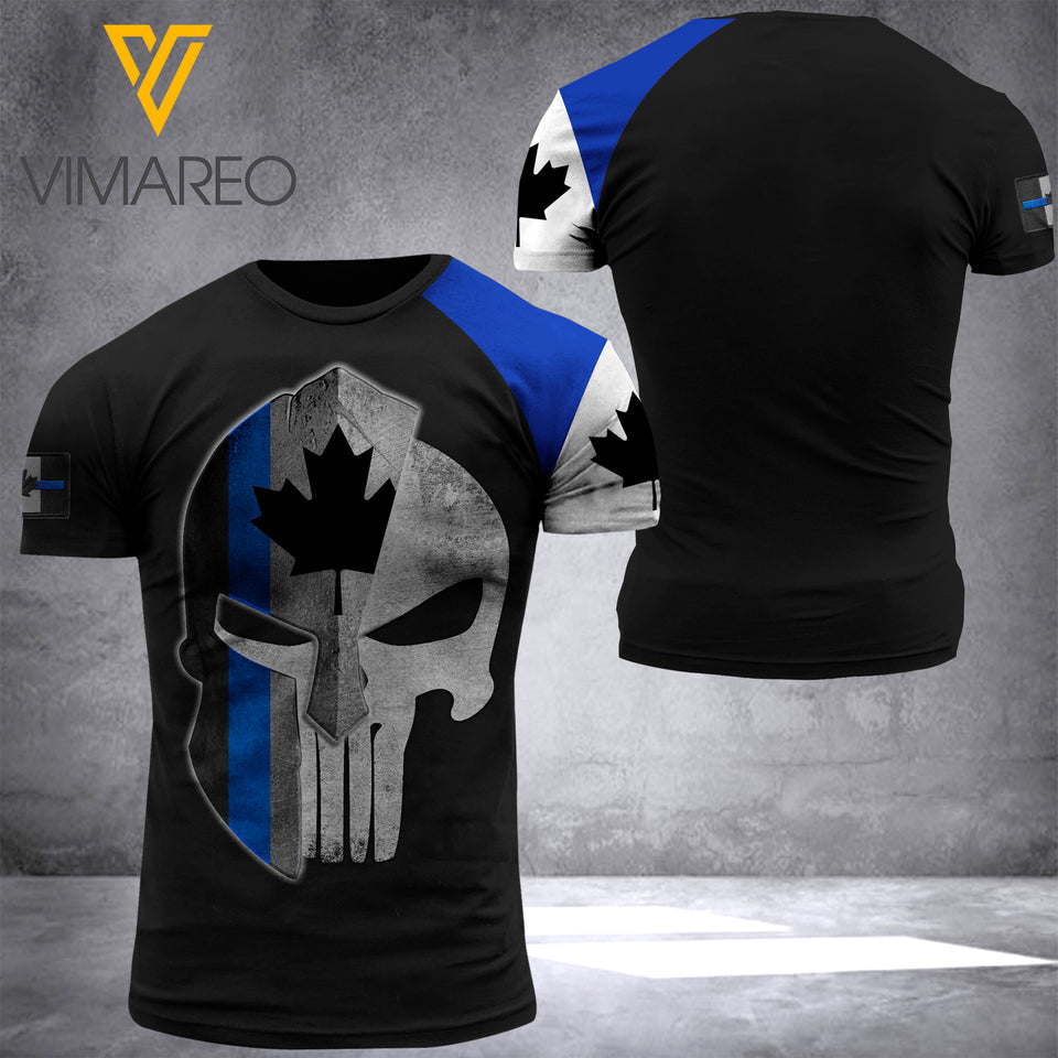 CANADIAN THIN BLUE LINE TSHIRT 3D PRINTED APR-QH27