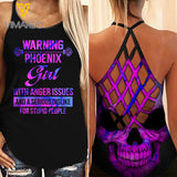 Phoenix Girl Criss-Cross Open Back Camisole Tank Top Legging MAR-DT18