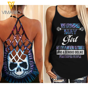 May Girl Criss-Cross Open Back Camisole Tank Top MAR-DT17