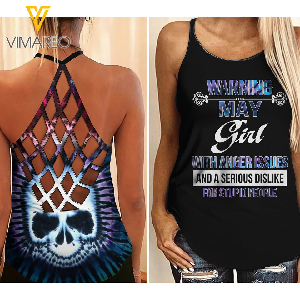 May Girl Criss-Cross Open Back Camisole Tank Top MAR-DT17