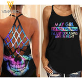 May Girl Criss-Cross Open Back Camisole Tank Top MAR-QH19