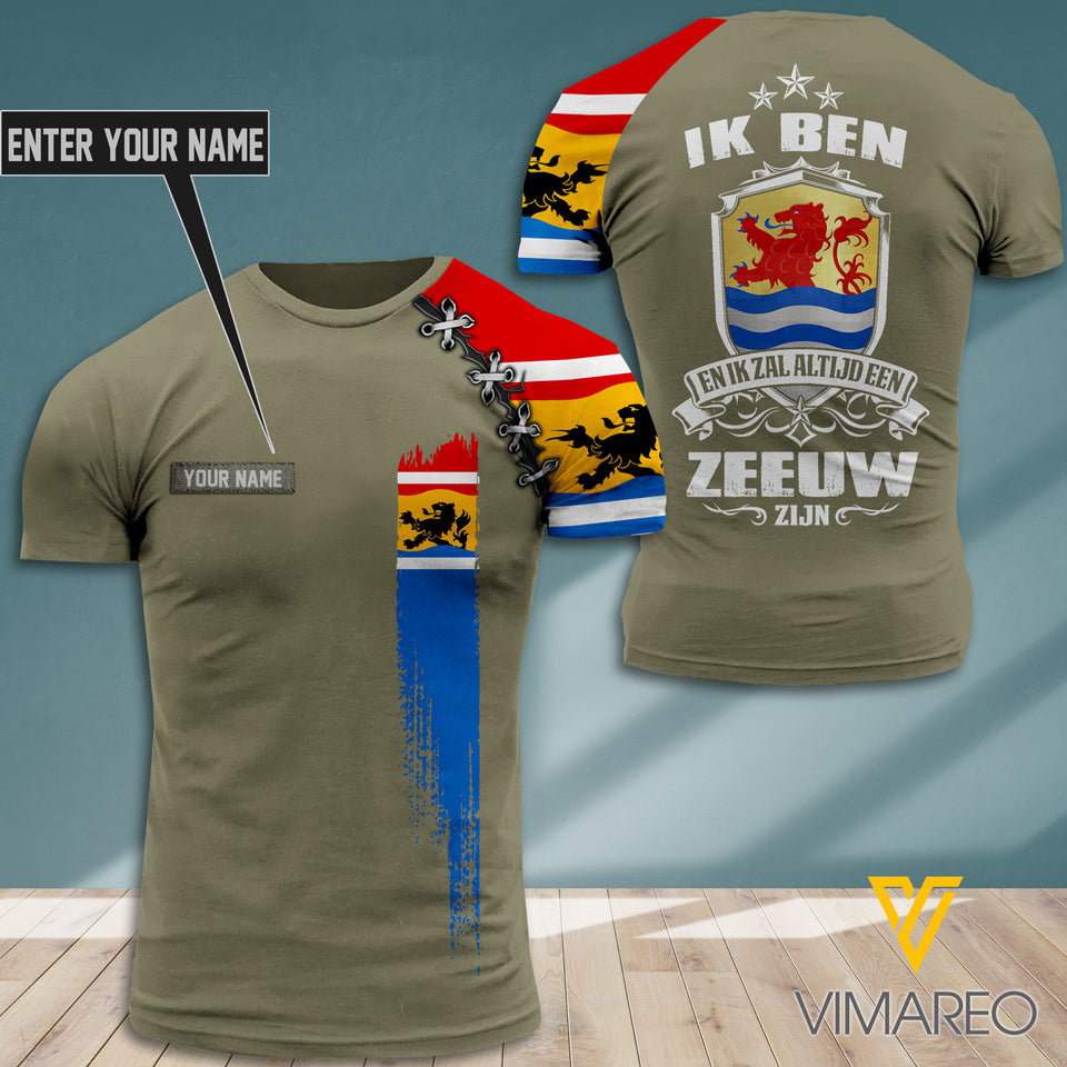 PERSONALIZED Zeeuw TSHIRT 3D PRINTED JUL-DT24