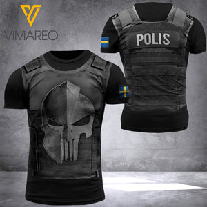 SWEDEN POLIZIA TSHIRT 3D PRINTED APR-QH28