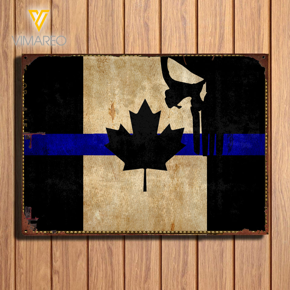 Canada Thin Blue Line Metal Sign MAY-MQ12