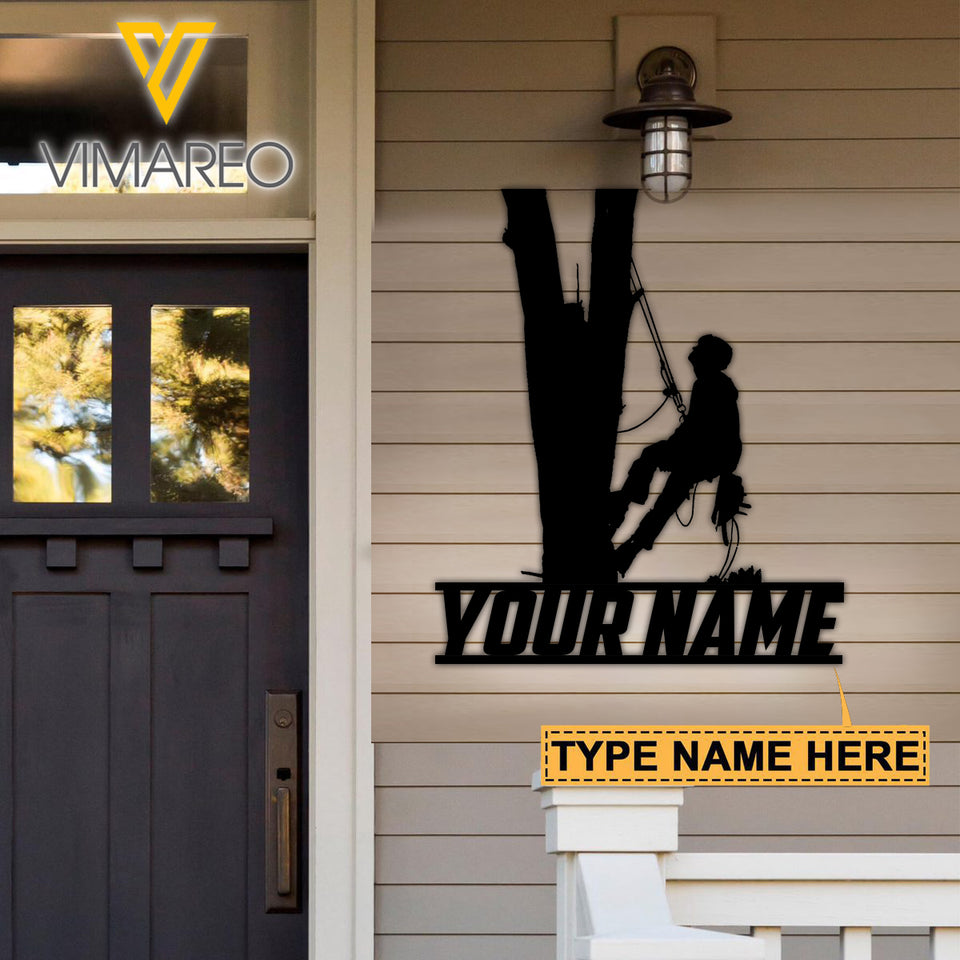 Personalized Arborist Cut Metal Sign SEP-MQ13