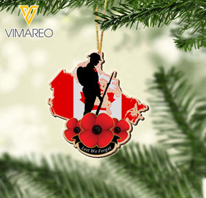 CANADIAN LEST WE FORGET WOOD ORNAMENT CHRISTMAS NOV-MA20