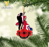 BRITISH LEST WE FORGET WOOD ORNAMENT CHRISTMAS NOV-MA20