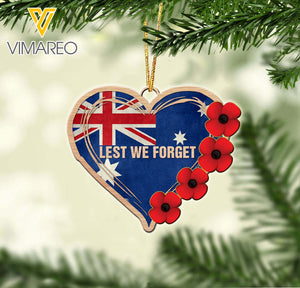 AUSTRALIAN LEST WE FORGET WOOD ORNAMENT CHRISTMAS NOV-LN20