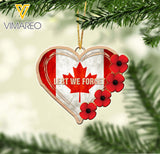 CANADIAN LEST WE FORGET WOOD ORNAMENT CHRISTMAS NOV-LN20