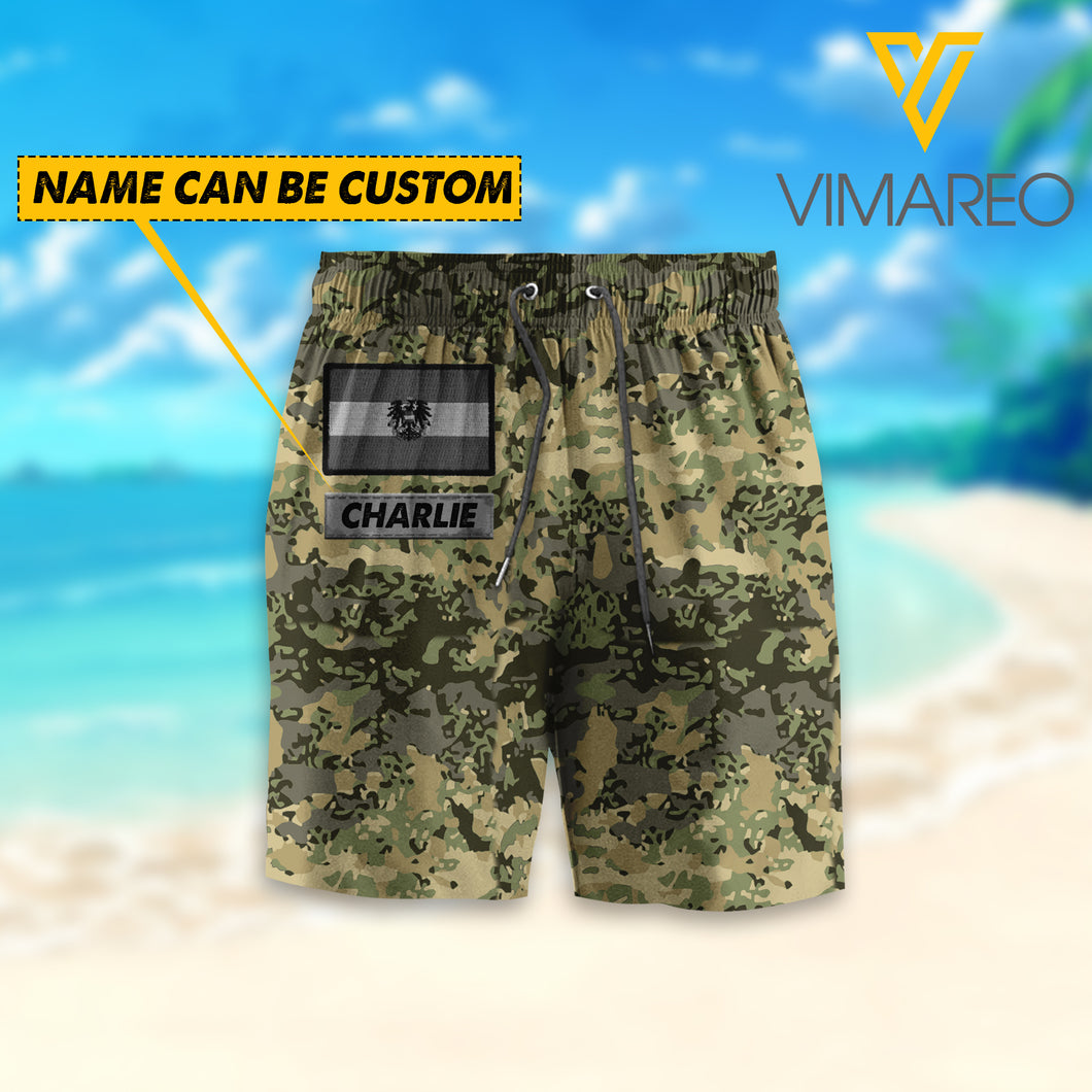 Personalized Austrian Soldier/Veterans Camo Short Pants Printed 22FEB-HC28