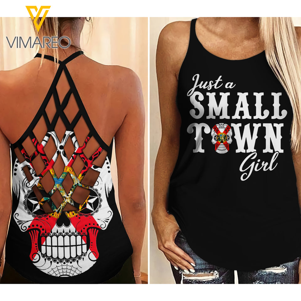 Florida Girl Criss-Cross Open Back Camisole Tank Top MAY-QH06