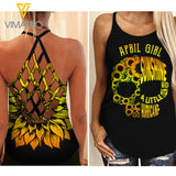 April Girl Criss-Cross Open Back Camisole Tank Top MAR-QH16