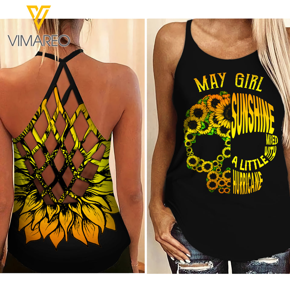 May Girl Criss-Cross Open Back Camisole Tank Top MAR-QH16