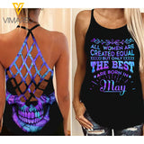 MAY GIRL Criss-Cross Open Back Camisole Tank Top MAR-QH13