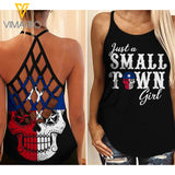 Texas Girl Criss-Cross Open Back Camisole Tank Top MAY-QH06