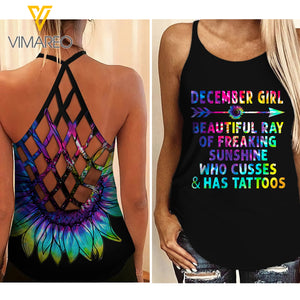 December Girl Criss-Cross Open Back Camisole Tank Top APR-QH02