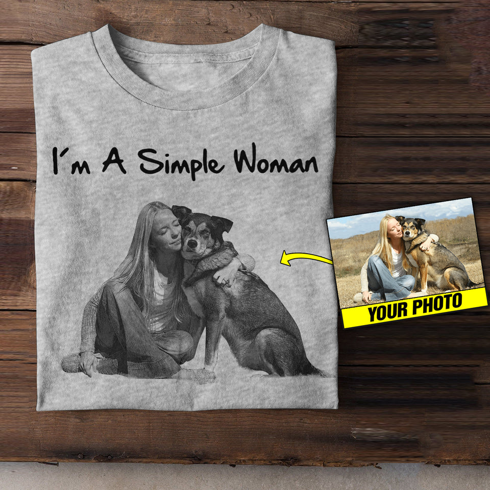Personalized Simple Woman Love Dog Tshirt Printed 22JUL-HC17