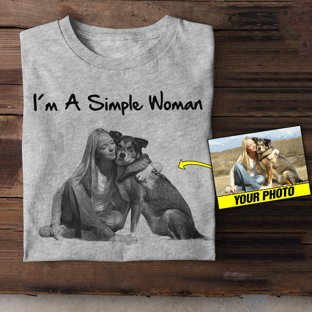 Personalized Simple Woman Love Dog Tshirt Printed 22JUL-HC17