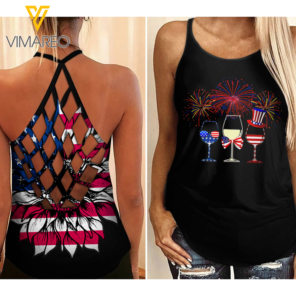KHMD WINE 4TH OF JULY Criss-Cross Tank Top 2004