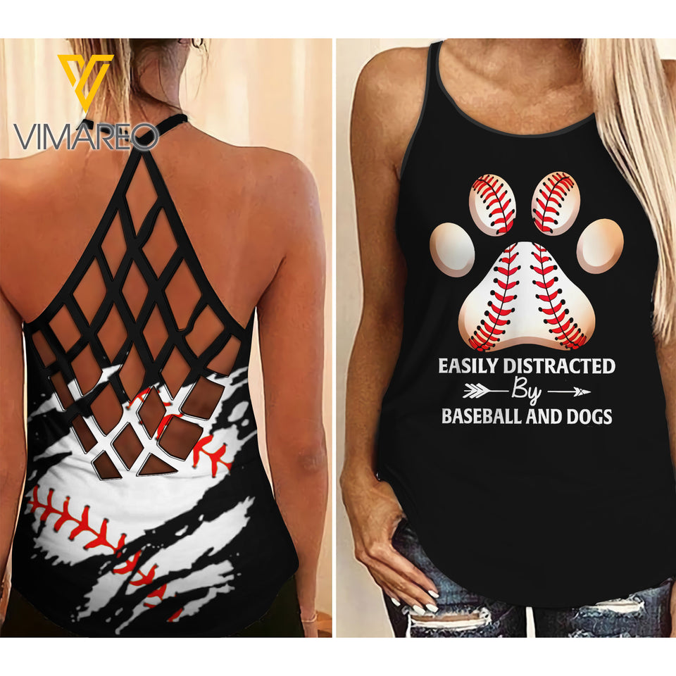 KHMD BASEBALL DOGS Criss-Cross Tank Top