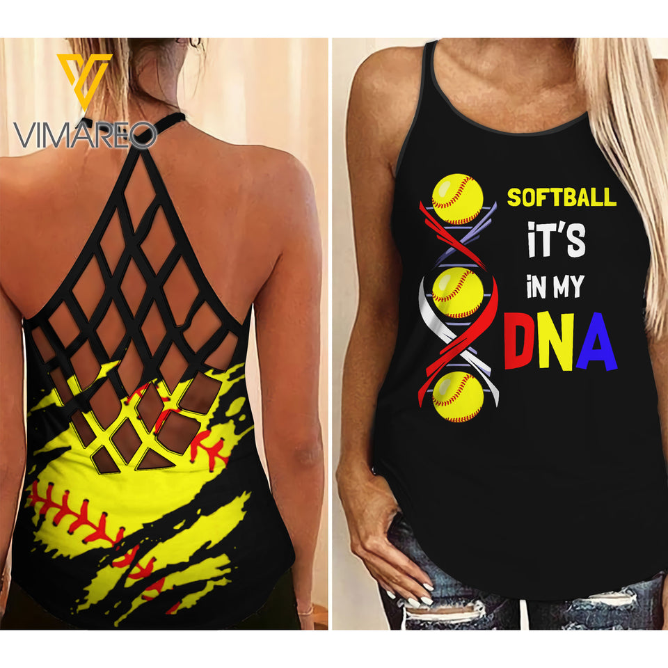 KHMD SOFTBALL DNA Criss-Cross Tank Top
