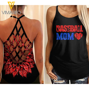 KHMD BASEBALL MOM Criss-Cross Tank Top 1504