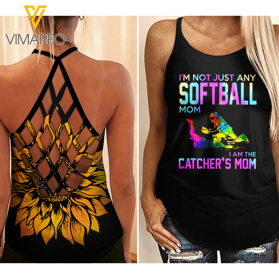 KHMD SOFTBALL MOM Criss-Cross Tank Top 2906