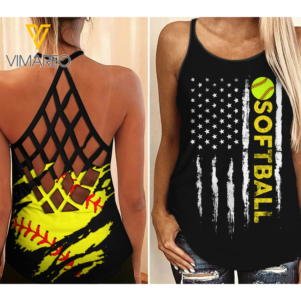 KHMD SOFTBALL FLAG Criss-Cross Tank Top 1604
