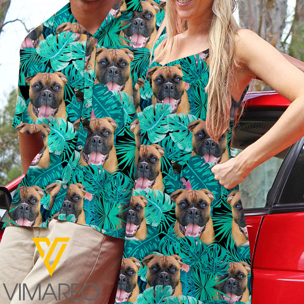 KHMD Dog Boxer Women's Dress / Hawaii 3d printed