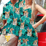 KHMD Dog Corgi Women's Dress / Hawaii 3d printed