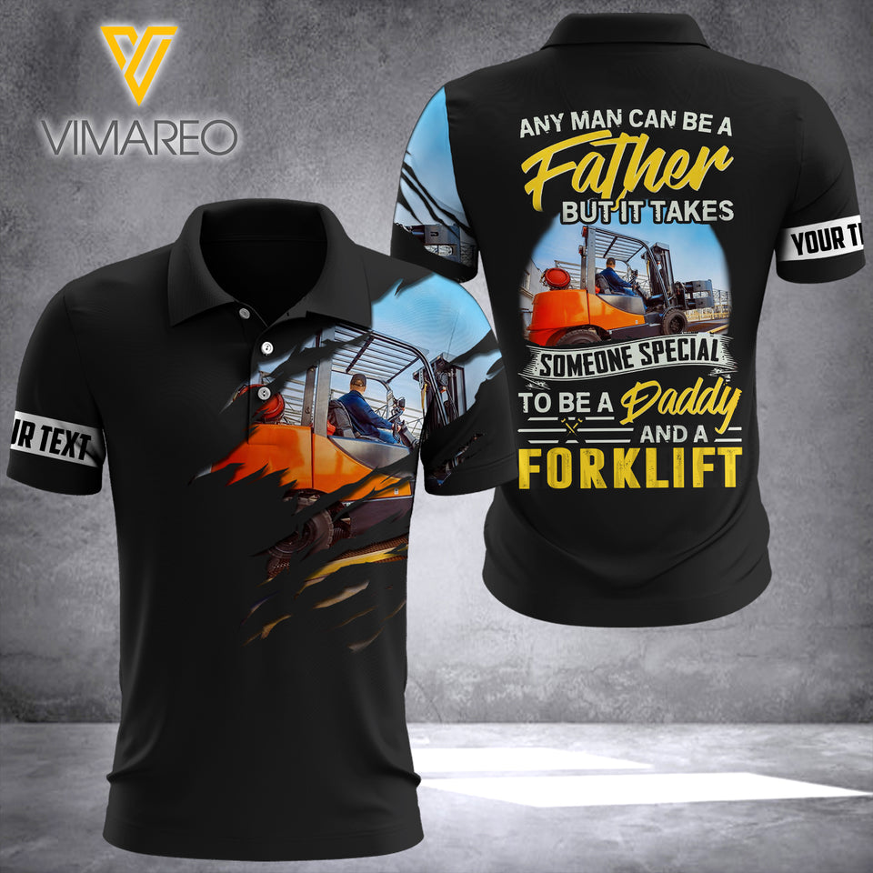 KHMD FATHER'S DAY FORKLIFT POLO SHIRT 3D PRINTED