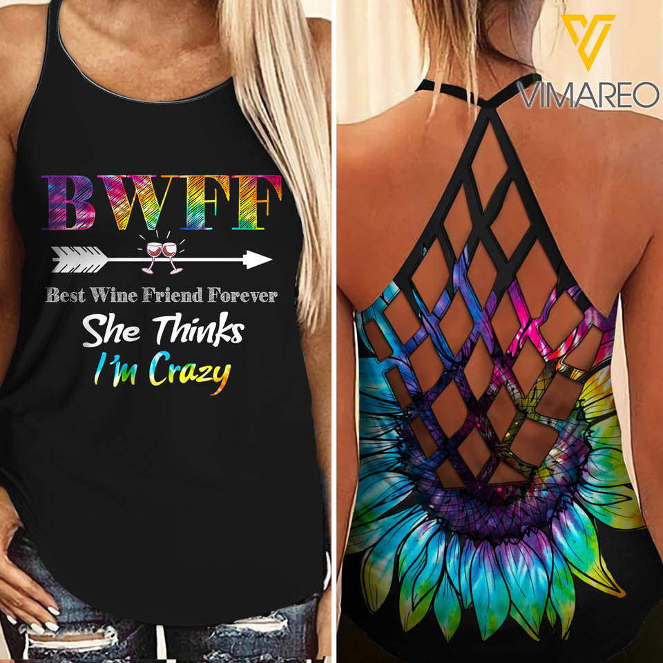 KHMD 3 UP 3 DOWN BWFF Criss-Cross Tank Top 1006