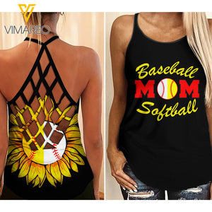 KHMD BASEBALL + SOFTBALL MOM Criss-Cross THICK THIGHS Tank Top Legging