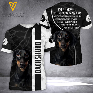 LKH DACHSHUND THE DEVIL T-SHIRT 3D PRINTED