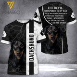 LKH DACHSHUND THE DEVIL T-SHIRT 3D PRINTED