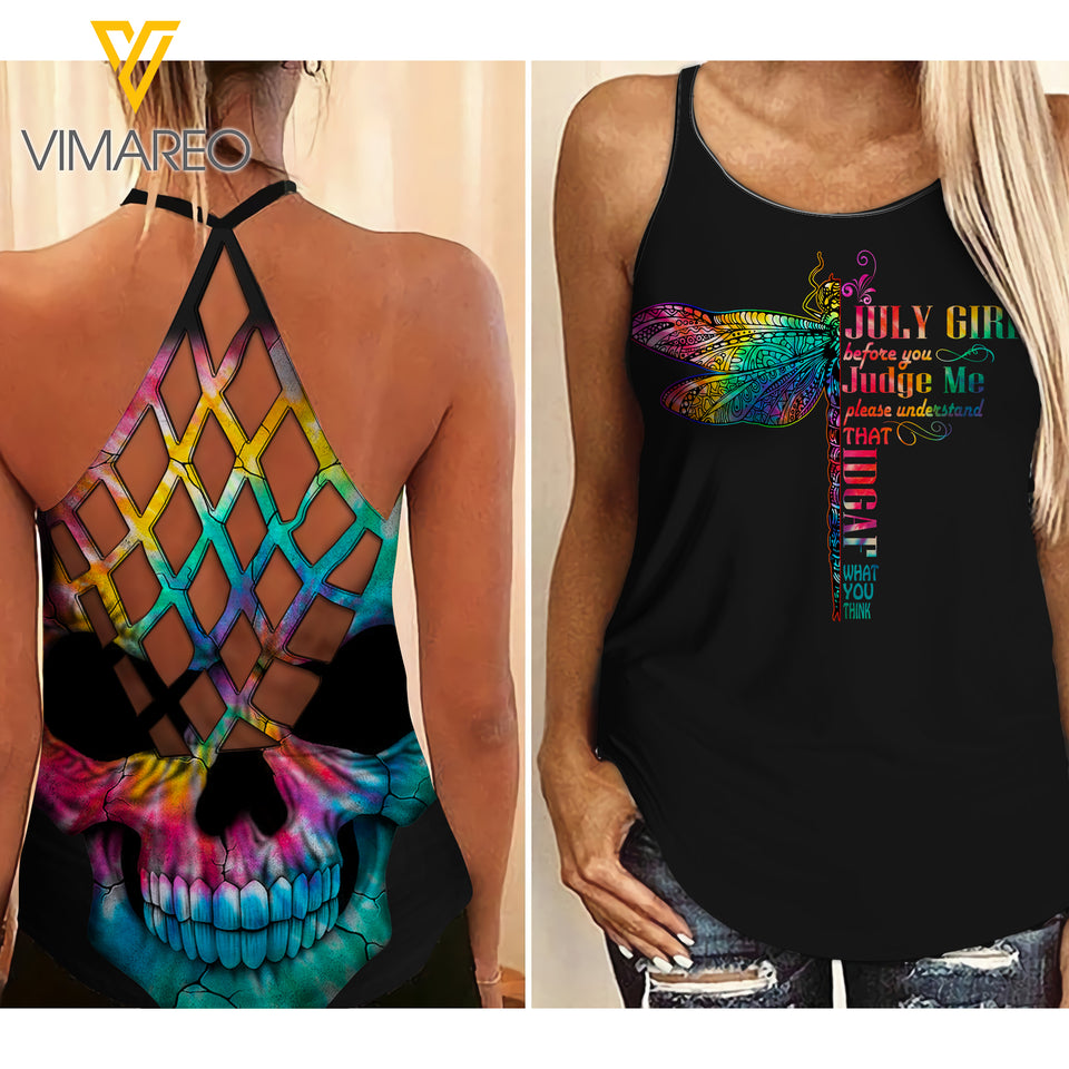 KHMD JULY GIRL Girl Criss-Cross Tank Top 1703