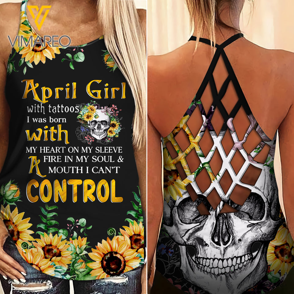 KHMD APRIL GIRL Criss-Cross CONTROL Tank Top Legging