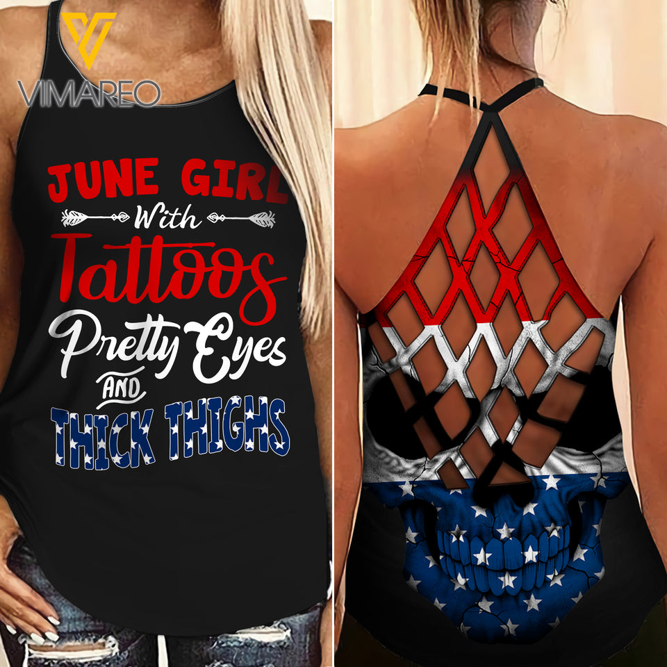 KHMD JUNE GIRL Criss-Cross THICK THIGHS Tank Top Legging
