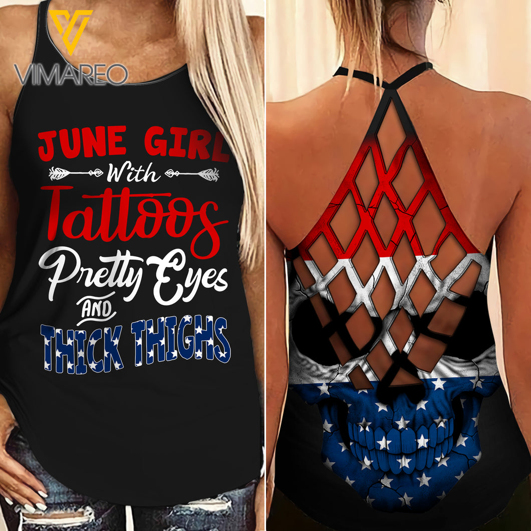 KHMD JUNE GIRL Criss-Cross THICK THIGHS Tank Top Legging