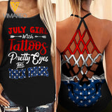 KHMD JULY GIRL Criss-Cross THICK THIGHS Tank Top Legging