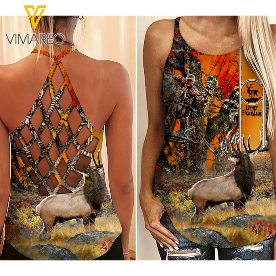 KHMD HUNTING OR Criss-Cross Tank Top