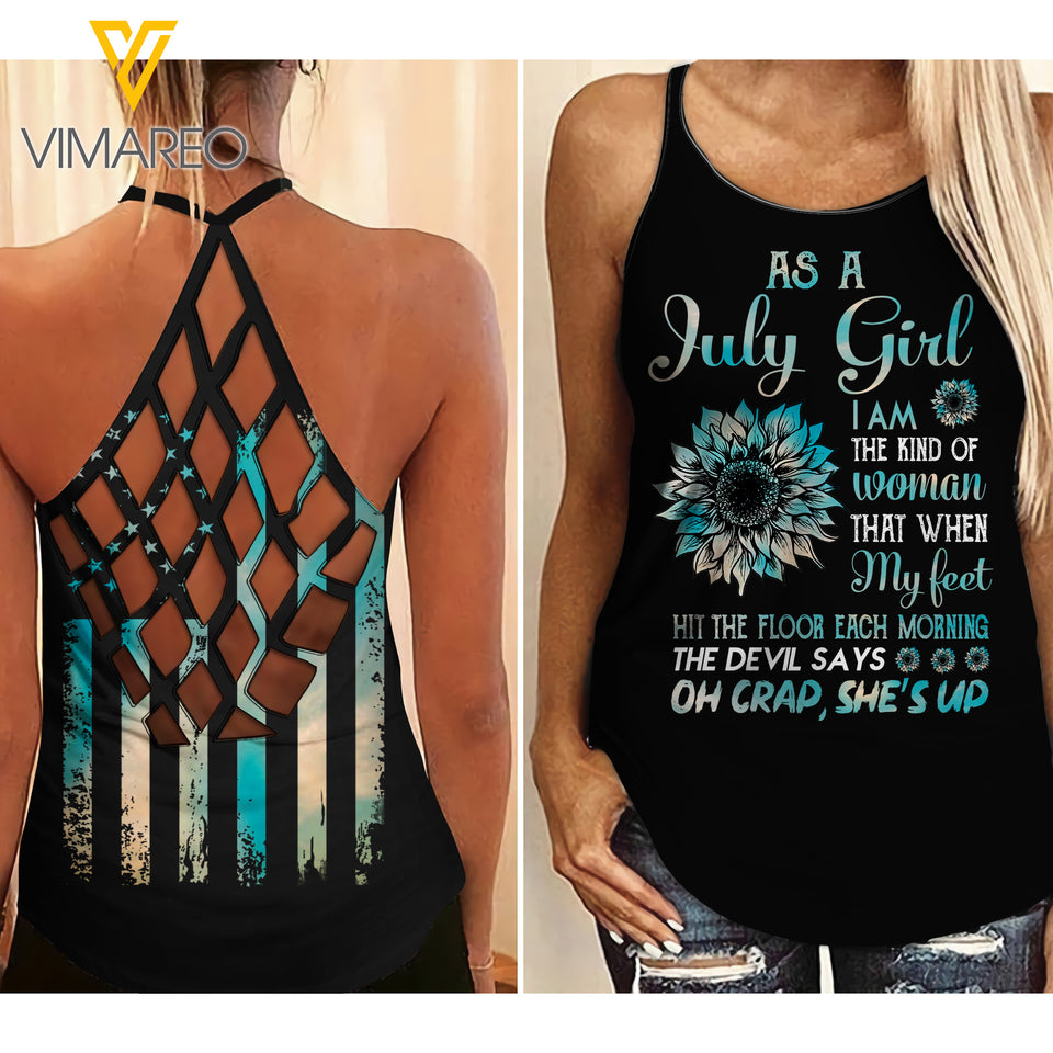KHMD JULY GIRL Criss-Cross Tank Top