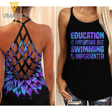 KHMD SWIMMING EDUCATION Criss-Cross Tank Top