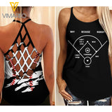 KHMD WHY BECAUSE BASEBALL Criss-Cross Tank Top 2004