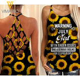 KHMD WARNING JULY GIRL Criss-Cross Tank Top 1706