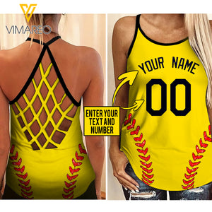 KHMD CUSTOM SOFTBALL Girl Criss-Cross Tank Top 0604