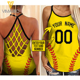 KHMD CUSTOM SOFTBALL Girl Criss-Cross Tank Top 0604