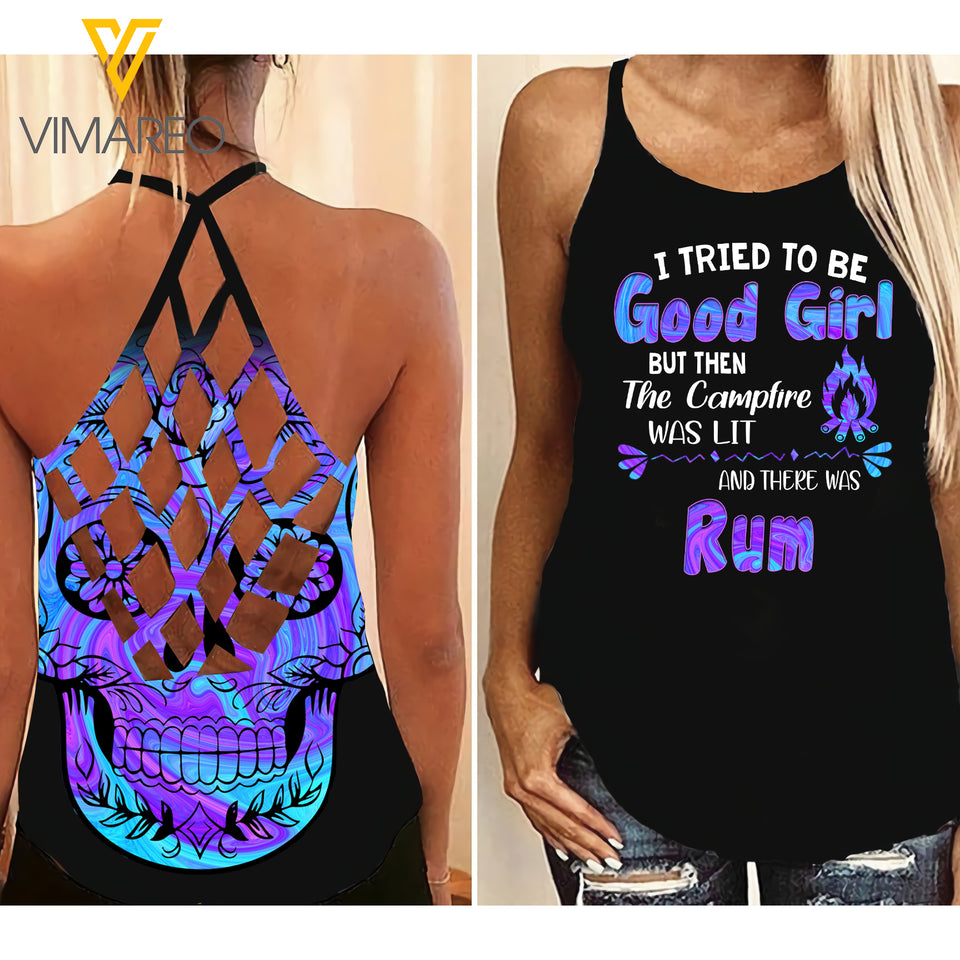 KHMD GOOD GIRL rum Criss-Cross CHAOTIC Tank Top Legging